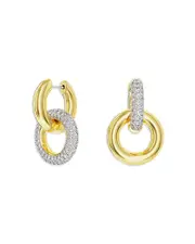 Swarovski Dextera Asymmetric Swarovski Crystal Pave Interlocking Drop Earrings