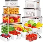 8-Pack Fruit Storage Containers for Fridge, Leakproof Fruit Containers for Fridg