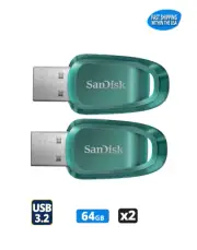 SanDisk Ultra Eco 64GB USB 3.2 Flash Drive Memory Stick for Computers Laptops x2