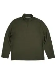 Van Heusen Mens Rosin Green Ottoman Quarter Zip Pullover Sweatshirt Medium