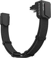 EZDIY-FAB Shield PCIE 5.1 GPU Extension Cable with 90 Degree 12V-2x6 Angle Adapter,16pin (12+4) 12VHPWR PCIe 5.1 PSU Cable Extension for RTX 40 Series with Combs-Reverse Type-Black