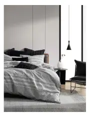 [Private Collection] Fitzgerald Coal Quilt Cover Set in Stone