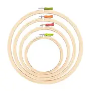 3 Pieces Wooden Embroidery Hoop Ring Frame : Size - 5",7",9" Inch, Adjustable