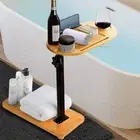 Bathtub Tray Table Adjustable Bath Side Table Wine Glass Sofa Side End Table AU