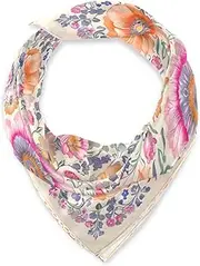[miaozhen] Silk square elegantes shawl wraps for men for neck 35.4 Inches California Condor Flower Floral bufandas para mujer, California Condor Flower Floral