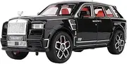 Finished Scale Model 1:24 for Rolls Royce Cullinan Diecast Alloy Car Model Miniature Simulation Vehicle Model Decorative Collection Presents Ornaments(Black)