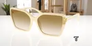 TORY BURCH TY9076U 198713 Ivory Clear Gradient Light Brown 58mm Women Sunglasses