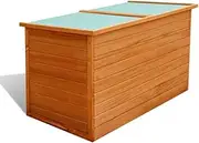 126 x 72 x 72 cm PE Rattan Storage Box, Garden Cushion Box with Cover for Patio Furniture Cushions, Throw Pillows, Garden Tools, Brown