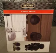 Door Handle & Deadbolt by Defiant Hartford Matte Black Keyed The Same NEW IN BOX