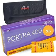 120 Film Bundle with Kodak Portra 400 120 5 Pack Camera Film and Clikoze Storage Case
