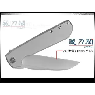 《藏刀閣》WE KNIFE-(WASABI)山葵-灰色鈦柄折刀