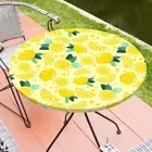 Round Tablecloth Fitted Elastic Table Cover Waterproof Table Cloth for Dinner