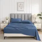 100% Cotton Bed Flat Fitted Sheet Set Single/Double/Queen/King 2200TC