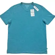 Tommy Bahama Men's Tropicool Paradise V-Neck Clear Ocean Blue Size S CoolMax