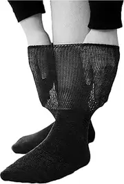 ULLMYS 86% Merino Wool Diabetic Socks - Extra Soft Comfort Waistband, Seamless Toe, Fluffy Terry Lining, Pack of 2, gray, 10-12 US