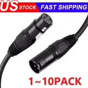 XLR Male to Female Microphone Cable Balanced 3 Pin Mic Connector Extension Cord