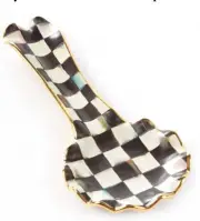Mackenzie Childs Ceramic Courtly Check Spoon Rest