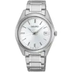 【SEIKO 精工】CS 時尚石英女錶-銀/36MM 送6入手錶收藏盒(6N42-00L0S SUR315P1)