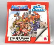 HE-MAN & MASTERS OF THE UNIVERSE ~ 1986 Sticker Calendar w/ 600 Stickers, Sealed