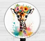 Giraffe Nurse Badge Holder, Floral Nurse Badge Reel, Medical ID Retractable 6531