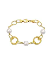 Rina Limor Silver 9-10mm Pearl Bracelet