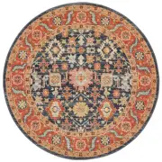 NEW Tapete Rug Legacy Aztec Round Rug Navy Blue 240x240cm