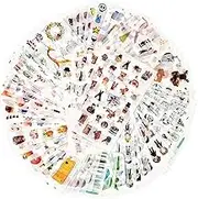 72 Sheets Scrapbooking Stickers Washi Paper Stickers Decoration Sticker Planner Stickers 12 Themes Assorted for Diary, Album, Journals, DIY Arts and Crafts (Innocence)