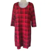 SONOMA Pajamas PJ Womens SZ S Plaid Long 3/4 Sleeve Oversized Soft Cozy Sleep