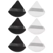 6 Pcs Loose Powder Puff Face Soft Triangle Puff Beauty Makeup Tool Black White