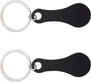 Alipis Shopping Trolley Tokens Key Ring Stainless Steel Keyring, Keychain Coin Unlock Release for Meters, Change or Grocery Shopping Cart 3Pcs