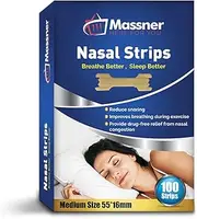 Nasal Strips for Snoring, Medium 100 Pack - Extra Strength Anti Snoring Solution for Men, Women - Clears Air way to Breathe Better - Sleep Right, Snore Less - Stuffy Nose Relief for Congestion