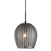 Northfield Dimpled Smokey Mirror Glass Black Pendant Light