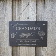 Grandpa's Gardening Shed Personalised Slate Sign