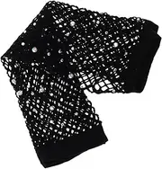[Baluue] 1 Pair Elegant Rhinestone Embellished Fishnet Elbow Gloves for Night Club Parties Cosplay Events Stylish Fingerless Mesh Accessories for Women