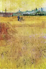 16 x 24 Van Gogh Wheat field View of Arles Mural Ceramic Backsplash Tile #3575