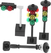 KICHOUSE Realistic Mini City Traffic Light Toys 4pcs Traffic Signal Models for Kids' Sand Table Educational Playset