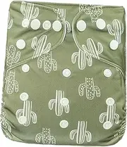 Oshhni Baby Cloth Pocket Diaper Nappy Cover Leakproof Elastic Adjustable Reusable Newborn Diaper Washable for 12-36 Months Toddlers, green plant