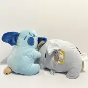 NEW Daizoo Daiso Japan Plush Koala Bear Blue And Elephant Stuffed Toy Set NWT