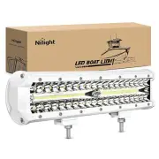Nilight Marine LED Light Bar 12Inch White Spot Flood Combo Navigation Light