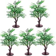 5Pcs Mini Trees Artificial Plastic Model Trees Low-Maintenance Multi-Use Little for DIY Crafts Building Model Scen