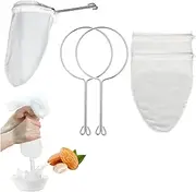 Ultra fine Mesh Filter Bag with Zipper for Thai Tea and Coffee, Thicker Reinforced Frame and Sturdy Handle Filter for Tea, Honey, Wine, Milk, Juice, Oil
