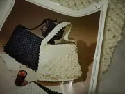 LOT of 3: Unfinished Soft White Macrame Purse, Instructions and Cording Needed