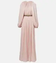 [Costarellos] Costarellos Jazmin georgette lamé jumpsuit AU 8 pink