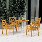 5 Piece Garden Dining Set Solid Wood Acacia, Conversation Sets