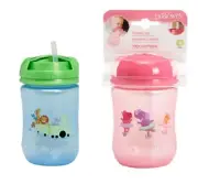 Dr Brown's First Straw Cup Pink Blue 270ml 9oz Toddler Transition Sippy Girl Boy