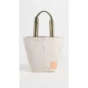 Tory Burch Gracie Canvas Tote Bag Natural Off White