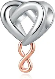 [LSxAB] Rose Gold Infinity Love Heart Charm Compatible with Pandora Charms Bracelets