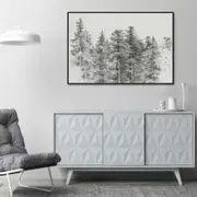 Antique Pine Tree Forest Sketch Canvas Wall Art