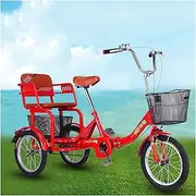 Foldable Adult Tricycle with Basket Back Seat 16inch 3 Wheel Bikes Cruiser Bike with Bell for Seniors Women Men Picnics&Shopping Red, Tricycle