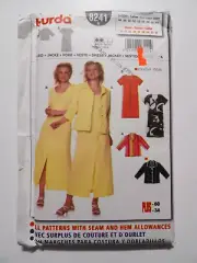 Burda 8241 Dress, Jacket, Robe, Vest Sewing Pattern Size 18-34 Uncut 2006